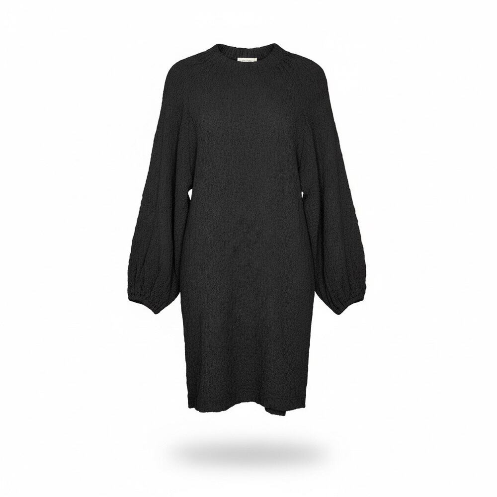 NWT‎ Stine Goya large balloon sleeve black crinkle midi dress dark goth fashion